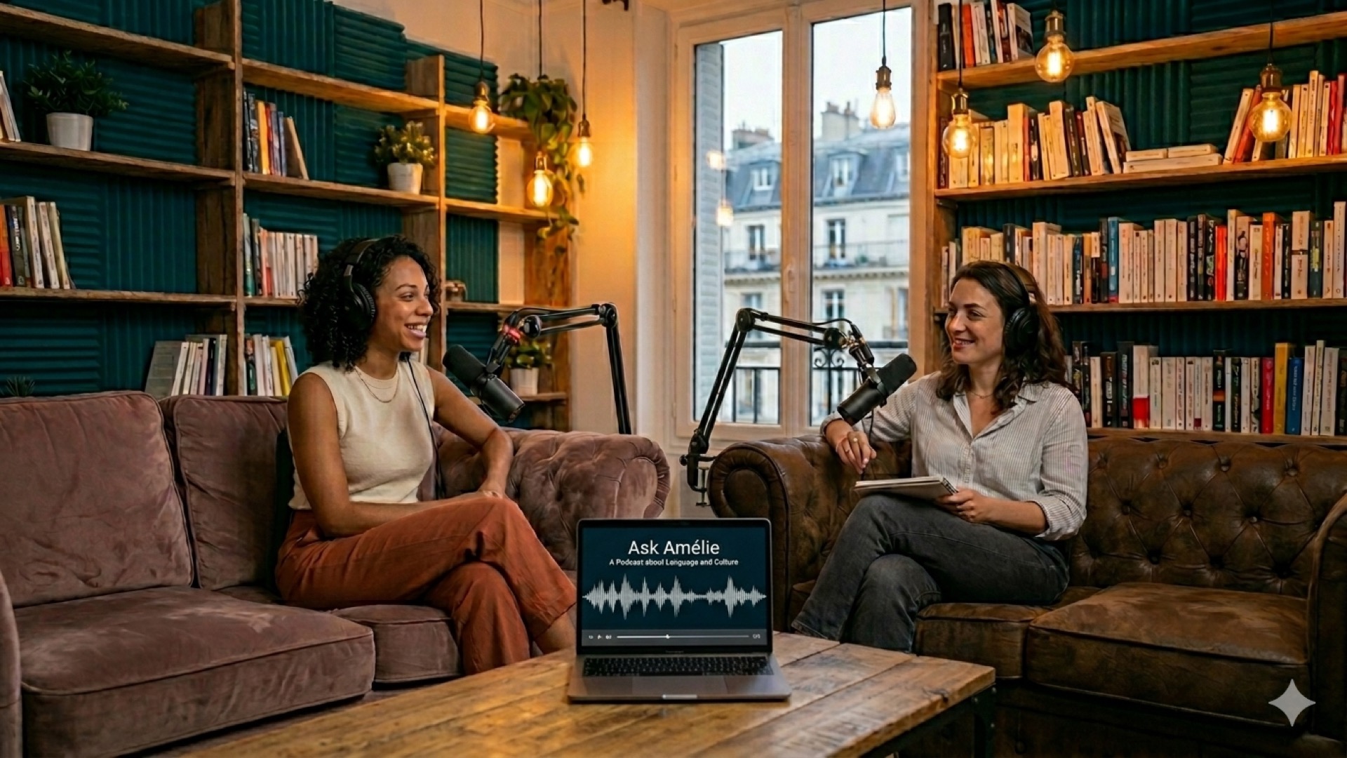 Studio podcast Ask Amélie
